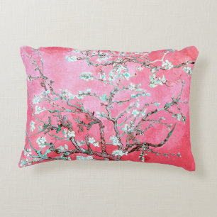 Pink Van Gogh Almond Blossoms Decorative Cushion