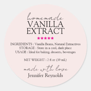 Pink Vanilla Extract Reviews Instructions Classic Round Sticker
