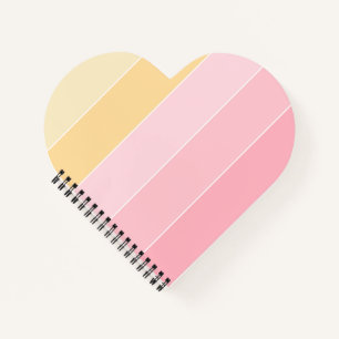 Pink Vanilla Yellow White Striped Elegant Modern Notebook