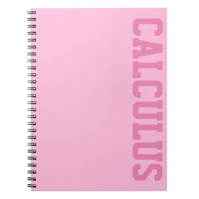 Pink Varsity Letter Patch School Subject Notebook (Front)