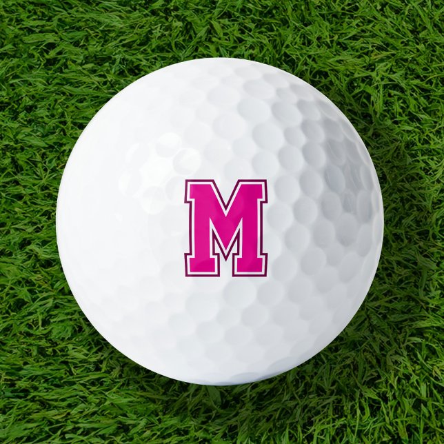 Pink Varsity Monogram Golf Balls (Creator Uploaded)