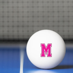 Pink Varsity Monogram Ping Pong Ball