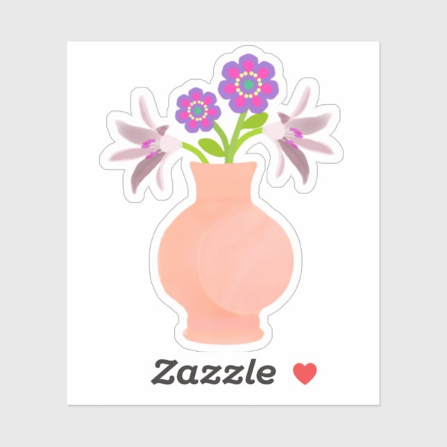 Pink Vase of Flowers (Sheet)