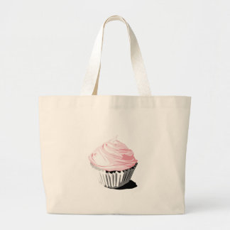 Pink vector cupcake template products large tote bag