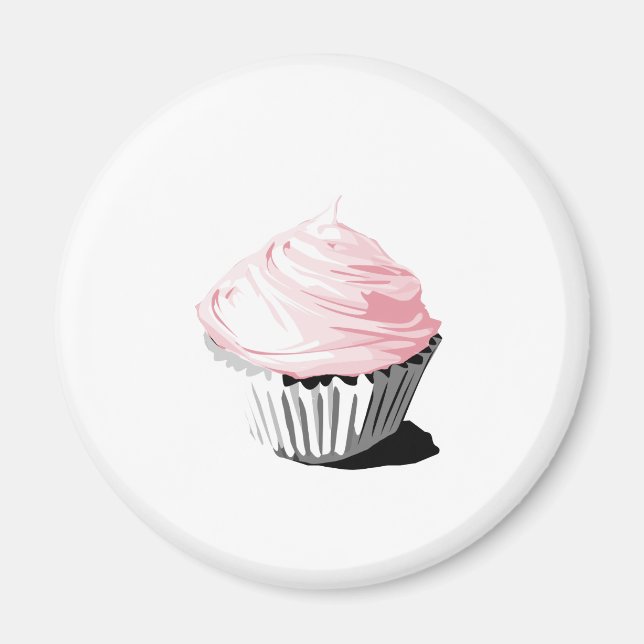Pink vector cupcake template products magnet (Front)
