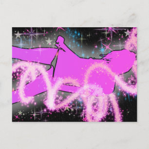 Pink Vector Girly Art Postcard