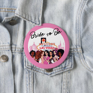 Pink Vegas Bachelorette Party 10 Cm Round Badge