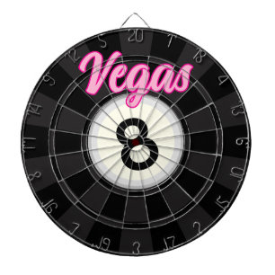 Pink Vegas Billiard 8 Ball Design Black And Ivory Dartboard