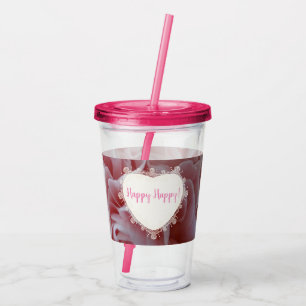 Pink velvet flowers Mallow Acrylic Tumbler