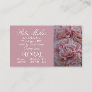 Pink velvet flowers Mallow Business Card