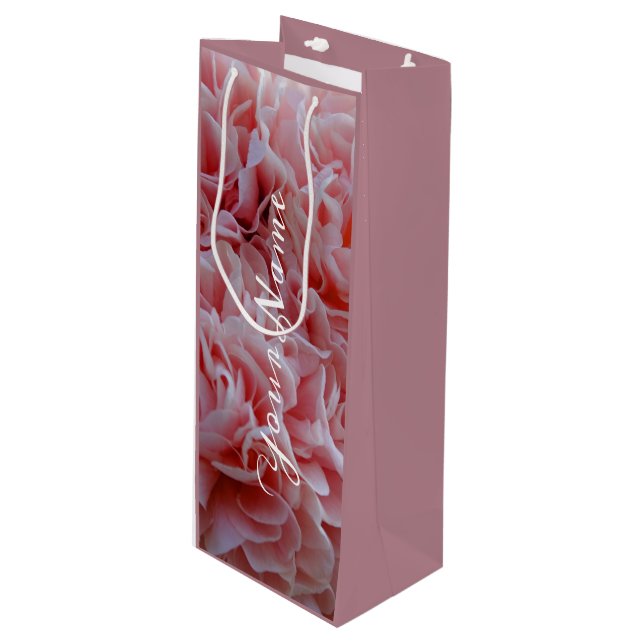 Pink velvet flowers Mallow Gift Bag (Front Angled)