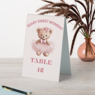 PINK VERTICAL BEARY SWEET GIRL BABY SHOWER PLASTIC