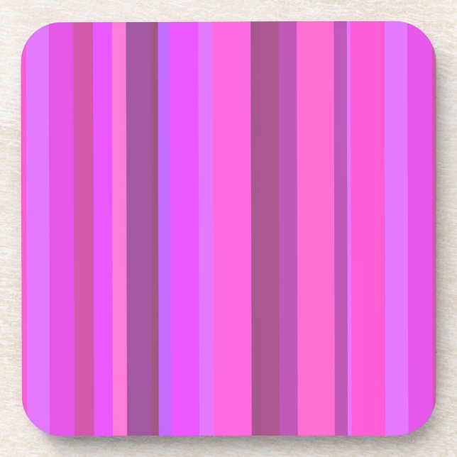 Pink vertical stripes coaster (Front)