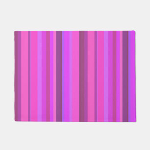Pink vertical stripes doormat