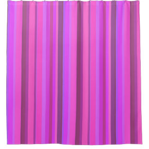 Pink vertical stripes shower curtain