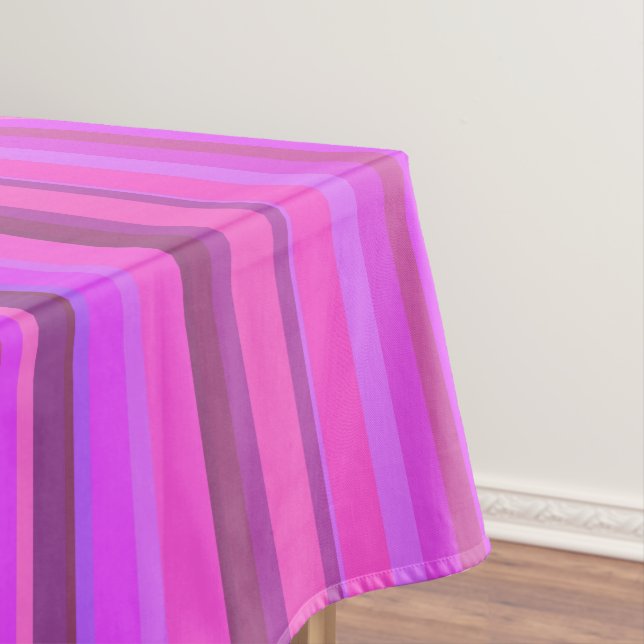 Pink vertical stripes tablecloth (In Situ)