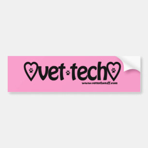 pink vet tech bumper sticker