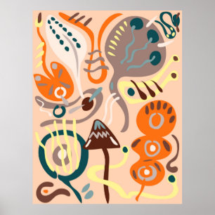 Pink vibrant flowers poster