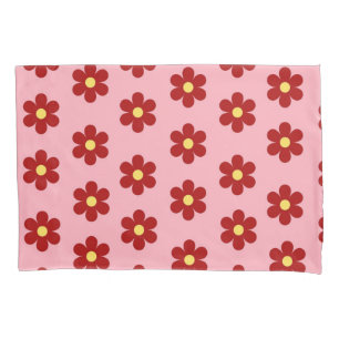 Pink Vibrant Y2K Wildflower Bold Retro Spring Pillowcase