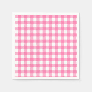 Pink Vichy Plaid Paper Napkins