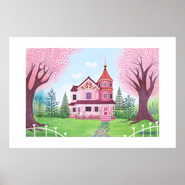 Pink Victorian House Extra Large Print (Front)