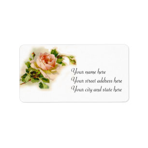 Pink Victorian Rose Label