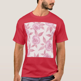 Pink Victorian Roses Pattern T-Shirt