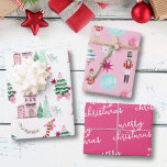 Pink Village Vintage Christmas Wrapping Paper Sheet<br><div class="desc">Add a nostalgic touch to your holiday presents with our Pink Village Vintage Christmas Wrapping Paper Sheets. Featuring charming cute houses,  watercolor ornaments,  and nutcrackers,  these papers will wrap your gifts in a world of yesteryear elegance and holiday charm.</div>