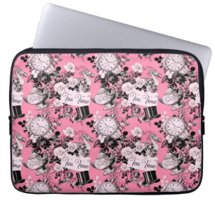 Pink Vintage Alice Teatime Laptop Sleeve
