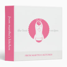 Pink Vintage Apron Recipe Binder