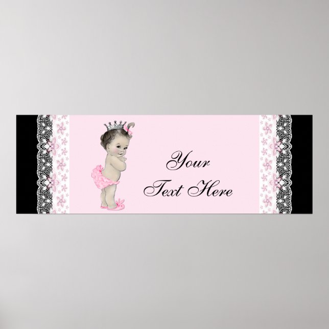 Pink Vintage Baby Girl Princess Poster (Front)