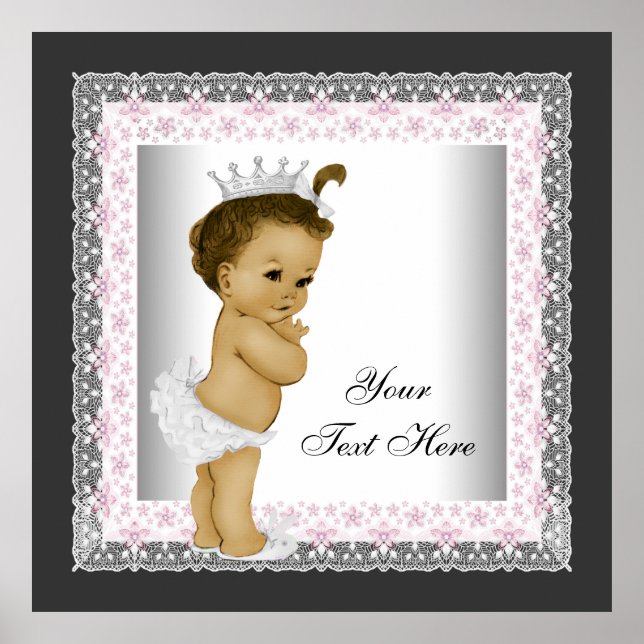 Pink Vintage Baby Girl Princess Poster (Front)