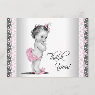 Pink Vintage Baby Girl Thank You