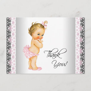 Pink Vintage Baby Girl Thank You