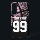 Pink vintage basketball jersey number custom samsung galaxy case<br><div class="desc">Custom sports basketball jersey number Samsung Galaxy case. Personalised phone cover with athletic pink basketball design. Customisable background colour behind vintage photo. Personalise with high school team name, monogram, funny quote, slogan etc. Cute birthday gift idea for sporty boys and girls. Make one for dad, mum, coach, girlfriend, boyfriend, teammates...</div>