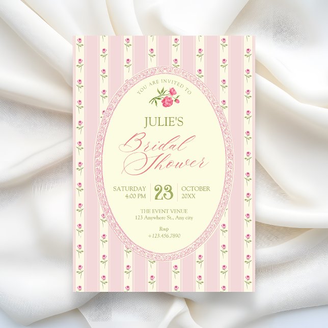 Pink vintage bridal shower invitation (Creator Uploaded)