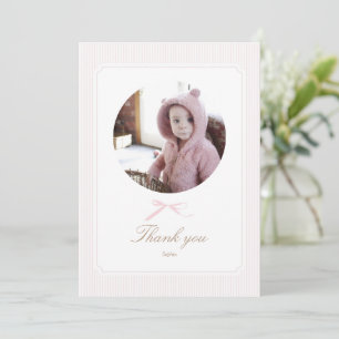 Pink Vintage Bunny Some Bunny Is Turning One  Thank You Card