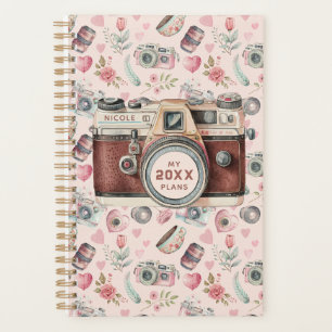 Pink Vintage Camera  Planner