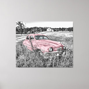 Pink Vintage Car Canvas Print