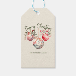 PINK VINTAGE CHRISTMAS ORNAMENT GIFT TAGS