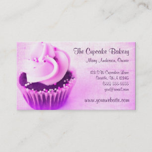 Pink Vintage Cupcake Sprinkles Business Card