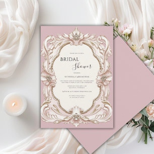 Pink Vintage Elegant Frame Bridal Shower Invitation