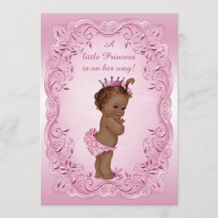 Pink Vintage Ethnic Princess Baby Shower Invitation