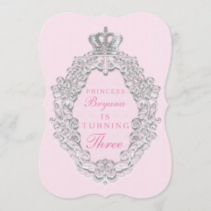 Pink Vintage Fairytale Princess Party Invitation
