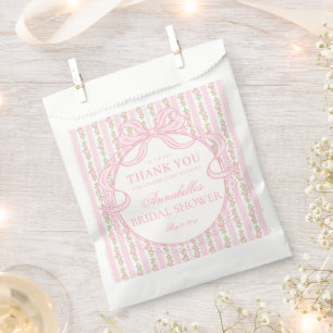 Pink Vintage Fancy Floral Bridal Shower Dessert Favour Bags