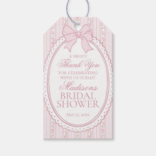 Pink Vintage Fancy Floral Bridal Shower Favors Gift Tags