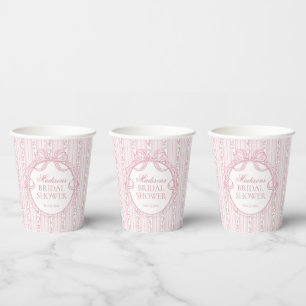 Pink Vintage Fancy Floral Bridal Shower Paper Cups