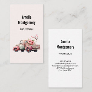 Pink Vintage Farmer's Truck Business Card