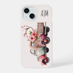 Pink Vintage Farmer's Truck iPhone 15 Case