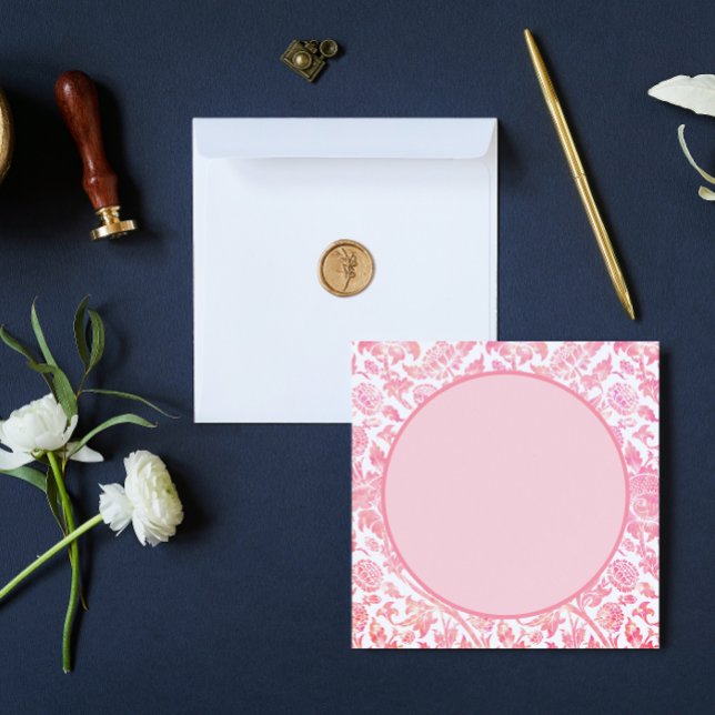 Pink vintage floral  blank invitation template  (Creator Uploaded)